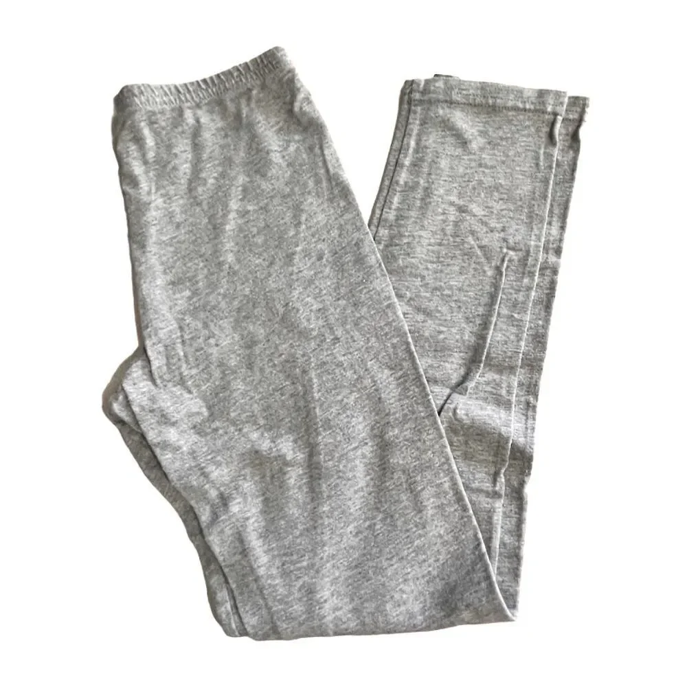 🌴Old Navy Full Length Basic Heather Grey Leggings Girls 10/12 Cotton
